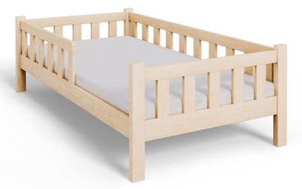 Łóżko dziecięce PINI 160x80 drewniane nielakierowane z Zdjęcie produktu 
