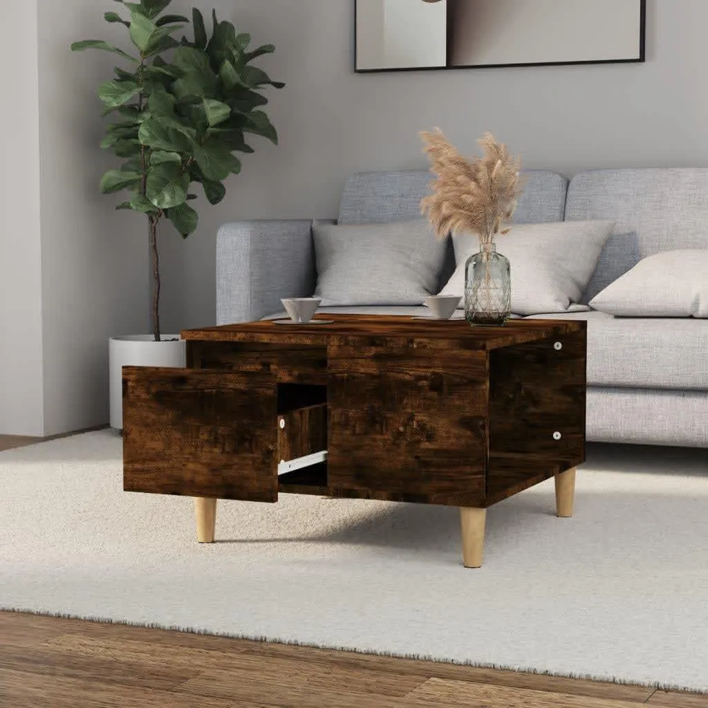 Tavolino Basso Salotto Rovere Fumé 55x55 | Resistente e Facile