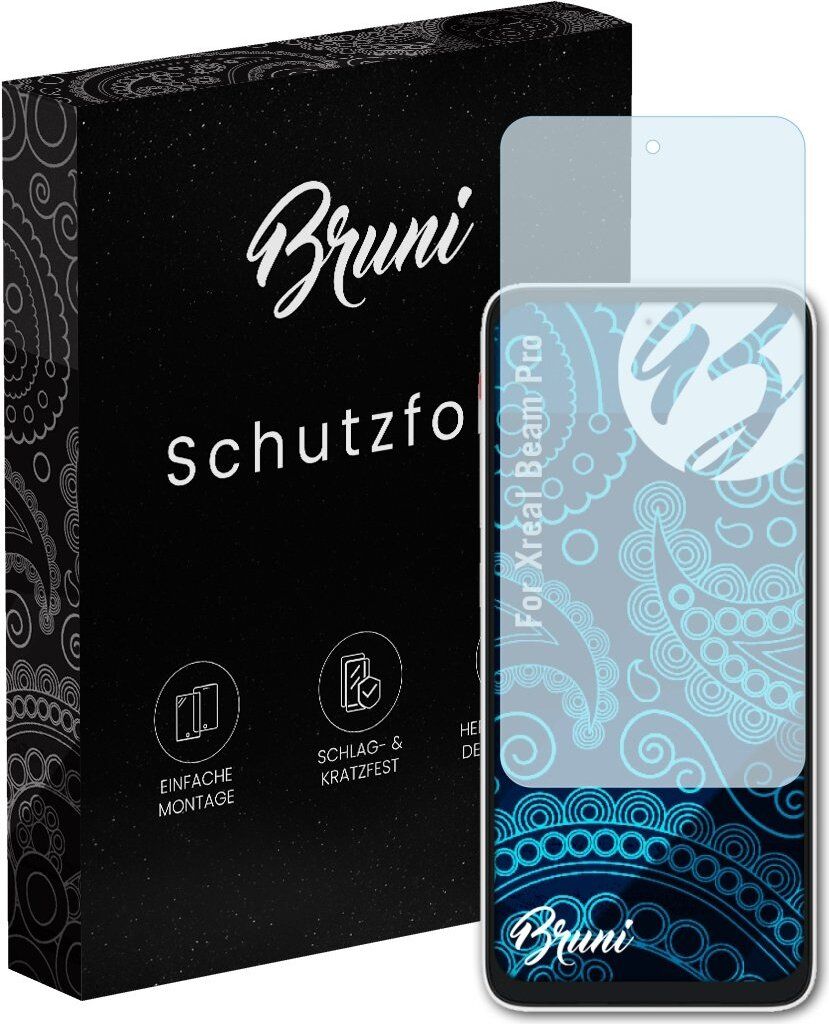 Bruni Basics-Clear 2x Schutzfolie kompatibel mit Xreal Beam Pro Folie