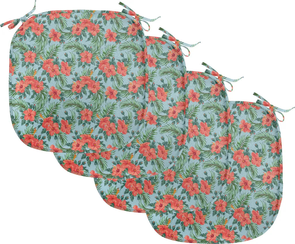 Coussin de Chaise Imperméable Summer Aloha 40x40 cm Lot de 4 Pièces