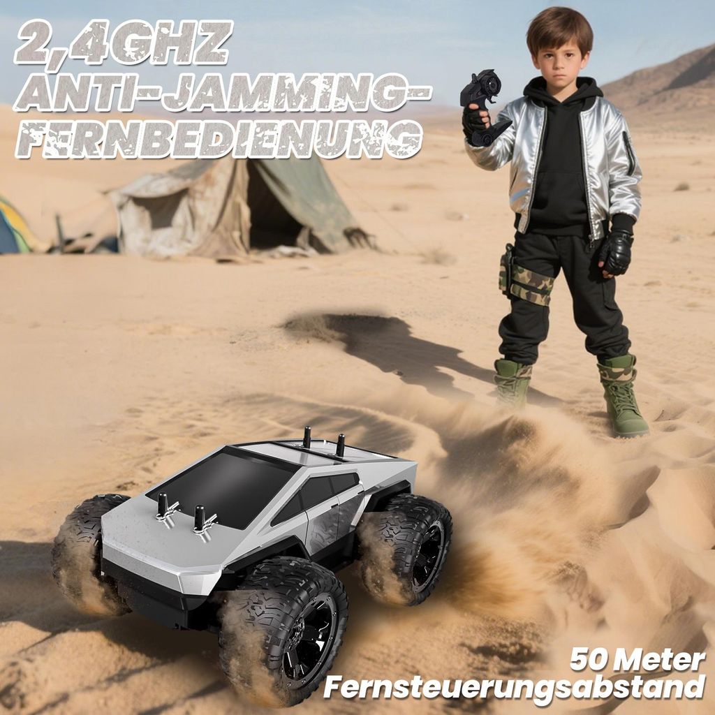 RC-Auto Monster Truck Ferngesteuert, 2,4 GHz 1:18 RC Monstertruck mit LED