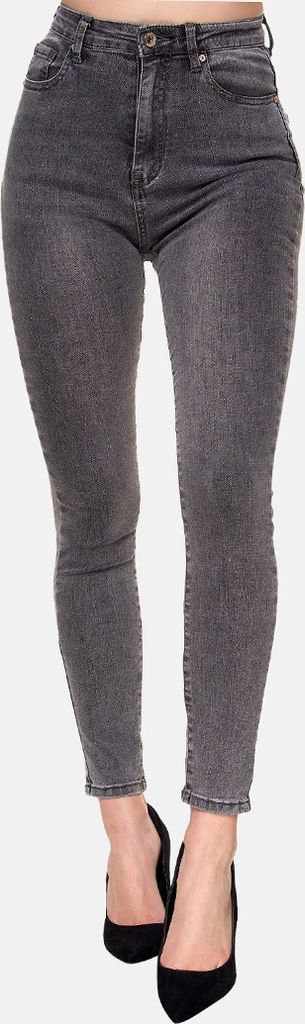 Elara Super High Waist Damen Hose EL12D3 Dunkelgrau 48 (4XL)