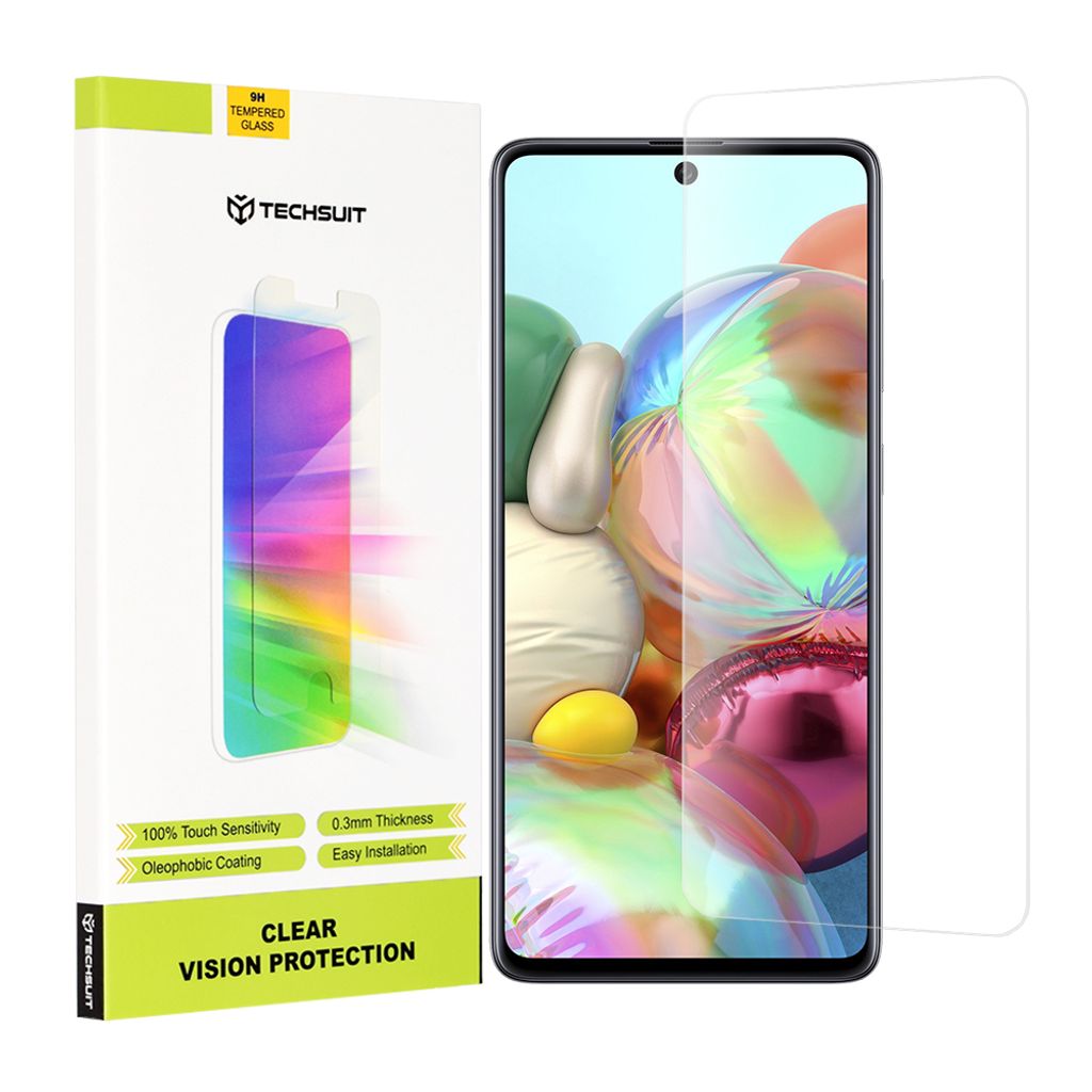 Techsuit Clear Vision Glass Displayschutzfolie für Samsung Galaxy A71 4G/5G/M51/Note 10 Lite - Transparent
