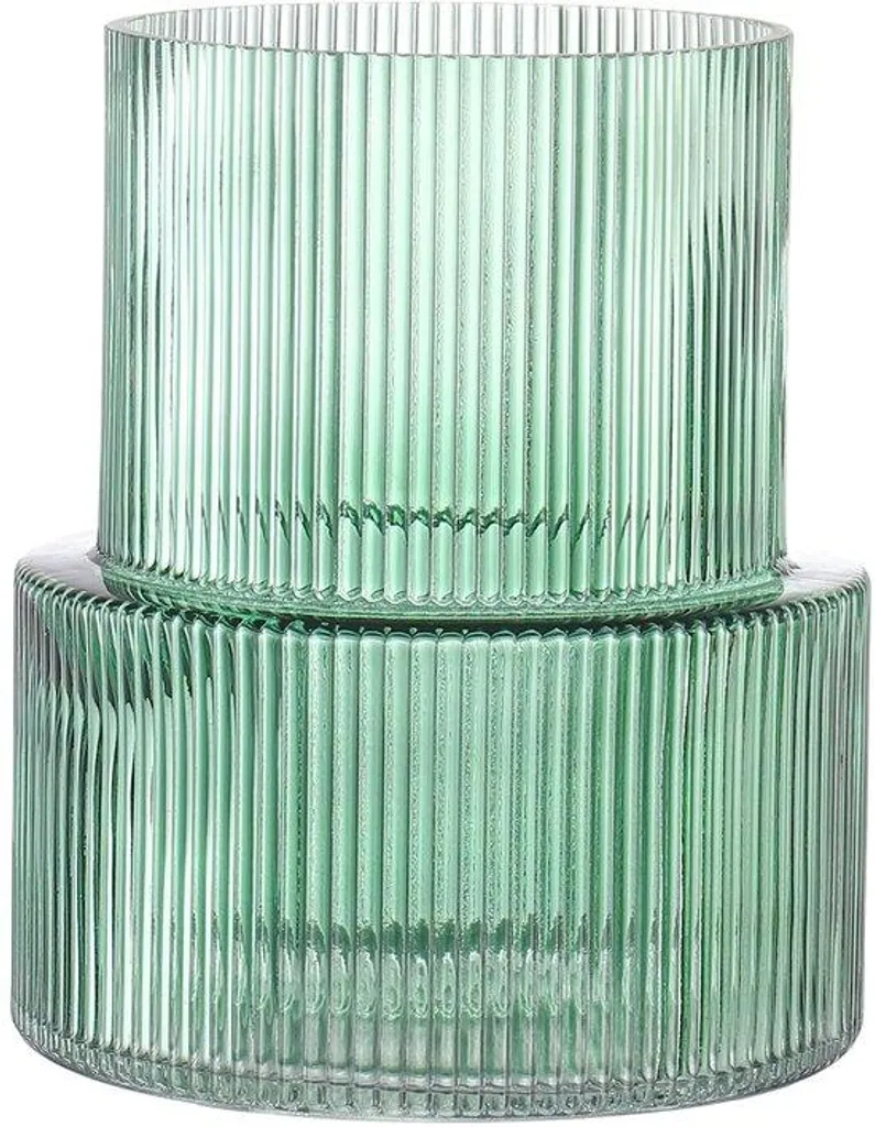 Petit vase émaillé vert forêt 19 cm - Finition brillante pour table