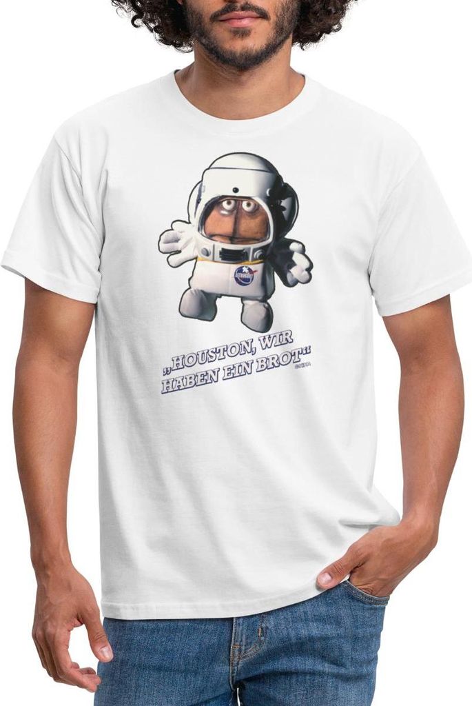 Spreadshirt Bernd Das Brot Houston Wir haben Ein Brot Spruch Männer T-Shirt, L, Weiß
