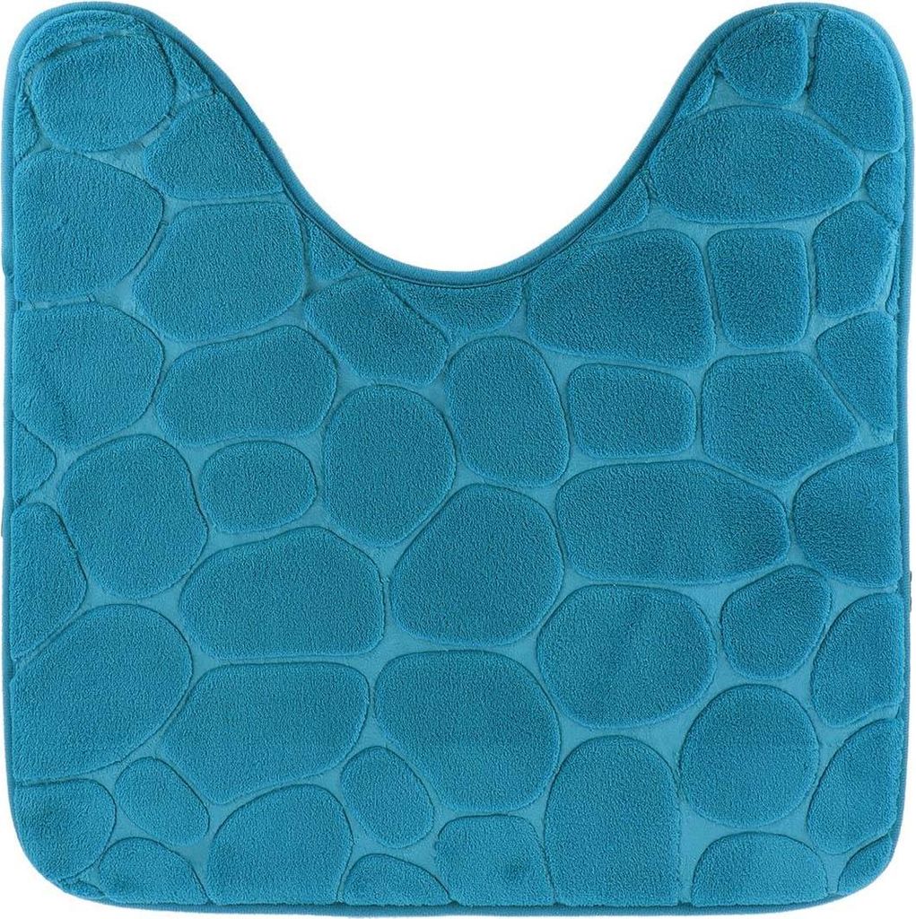 Wc-konturmatte mit formgedächtnis aus mikrofaser kiesel 45x50 cm - entenblau - Tendance