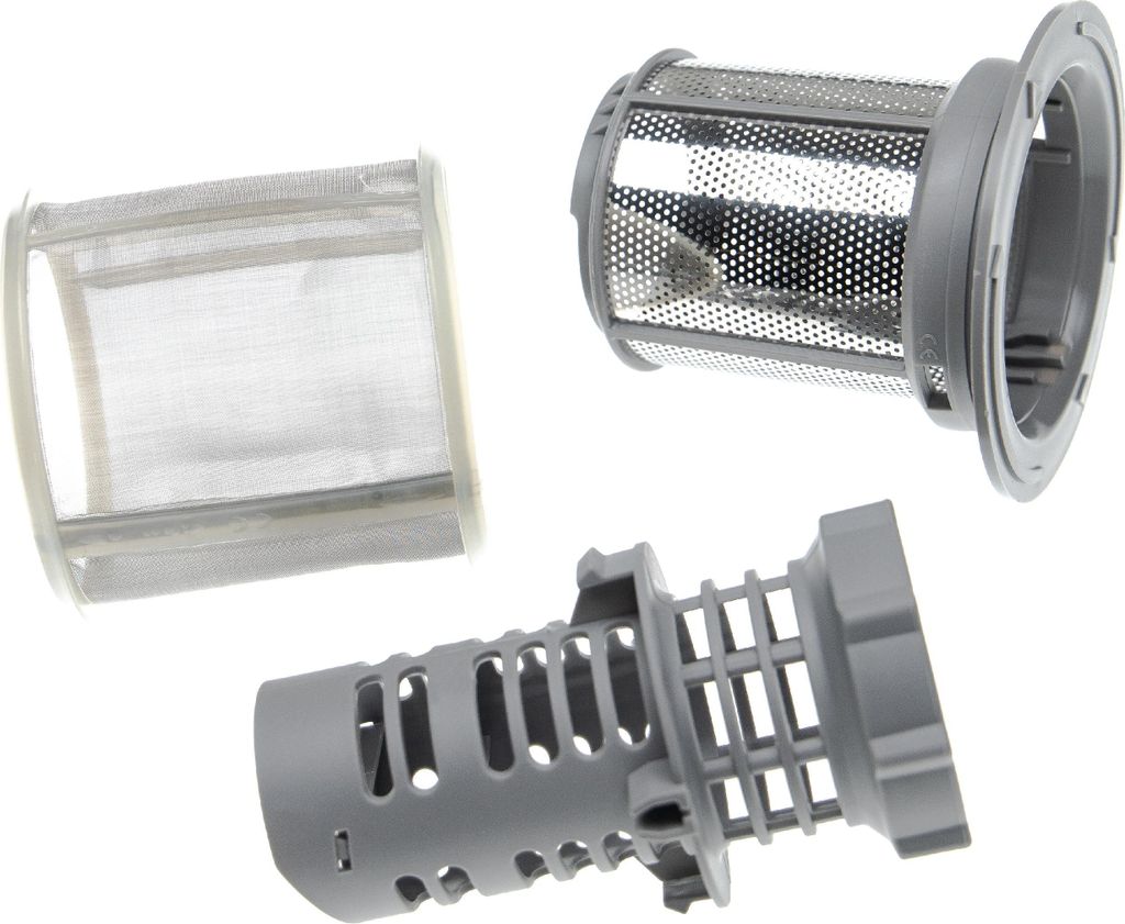 vhbw Feinsieb- / Schmutzsieb-Set (3-teilig) kompatibel mit V-ZUG Geschirrspüler - Spülmaschinensieb, 9cm Silber Grau