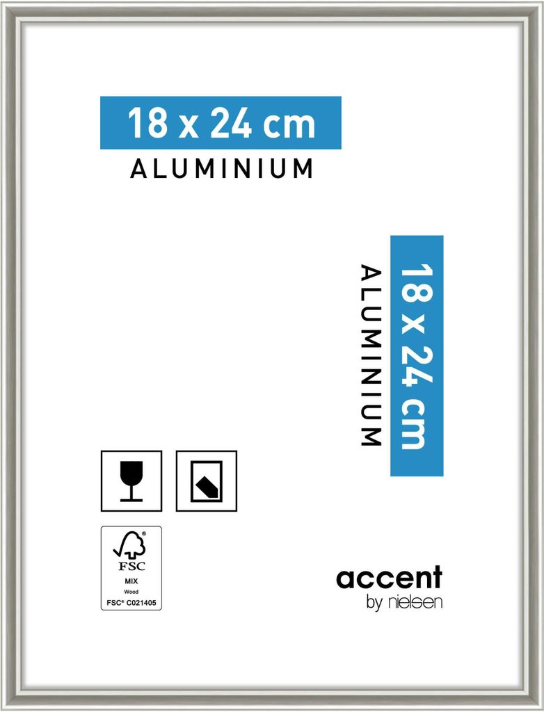 accent by nielsen Aluminium Bilderrahmen Accent, 18x24 cm, Pearl Mercury