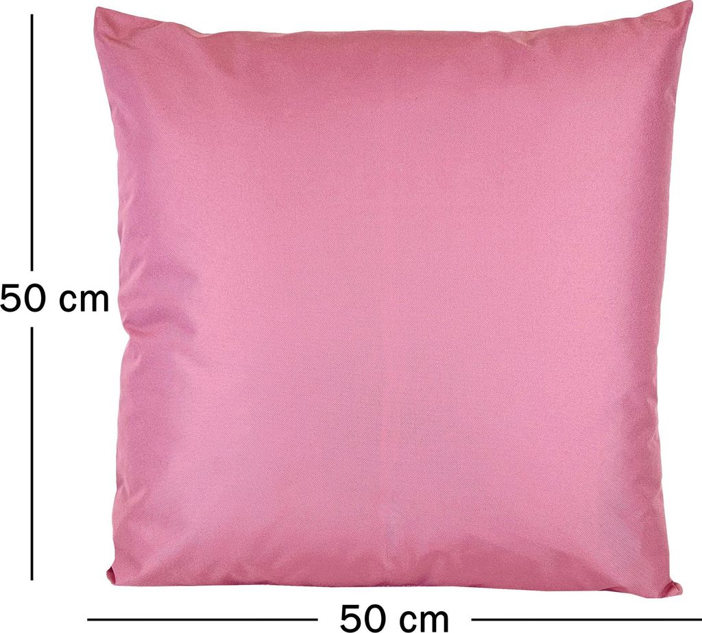JACK 1x 50x50cm Outdoor Kissenhülle Bezug Lounge Garten Einfarbig, Farbe:Weinrose