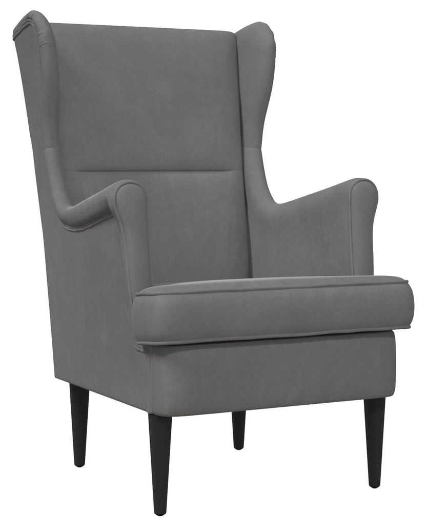 vidaXL Sillón, color gris oscuro, tapizado en terciopelo Imagen del producto 