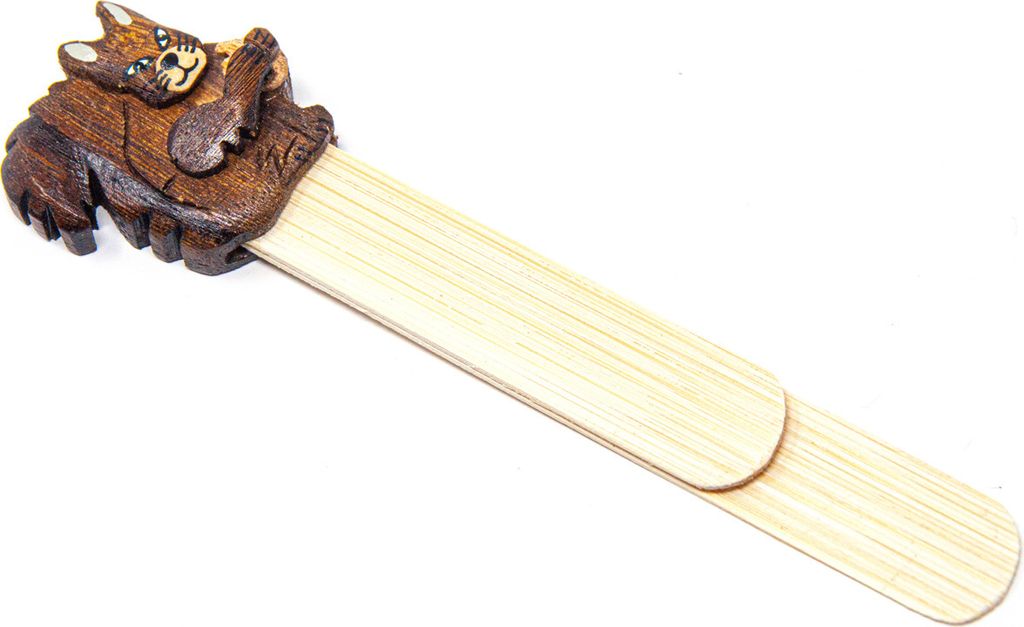 Holz-Lesezeichen - Eichhörnchen mit Nuss - 12 cm
