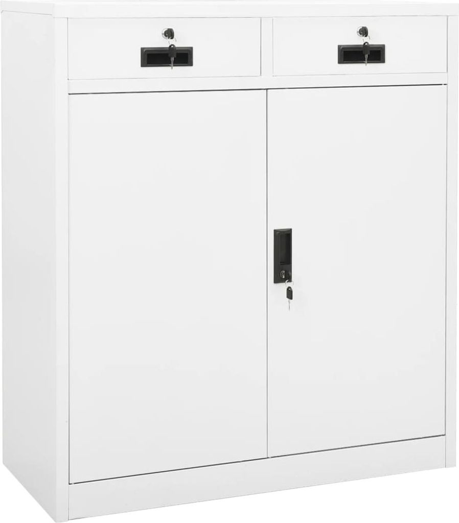 Büroschrank Weiß 90x40x102 cm Stahl