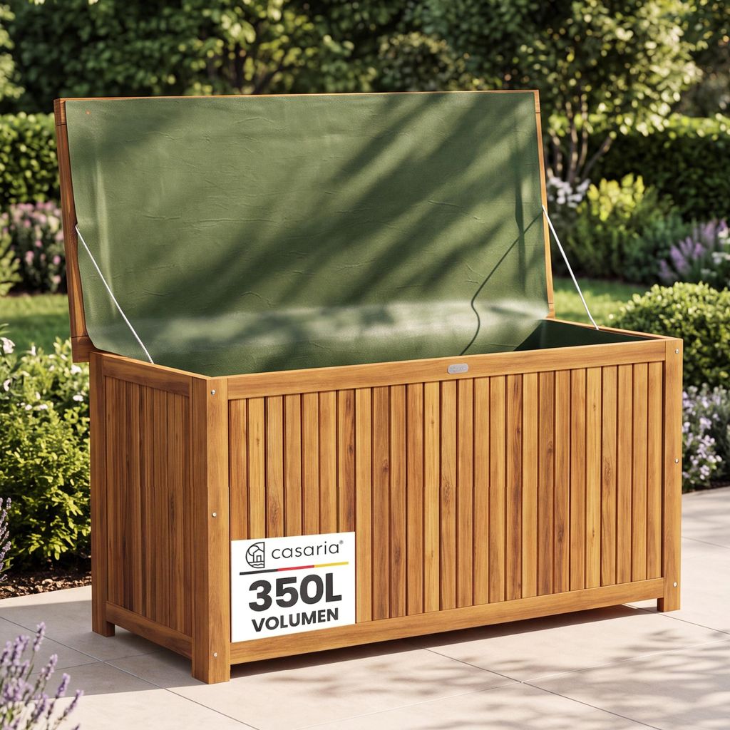 CASARIA Coffre de Jardin Extérieur 205 L en Bois d'Acacia Image du produit 