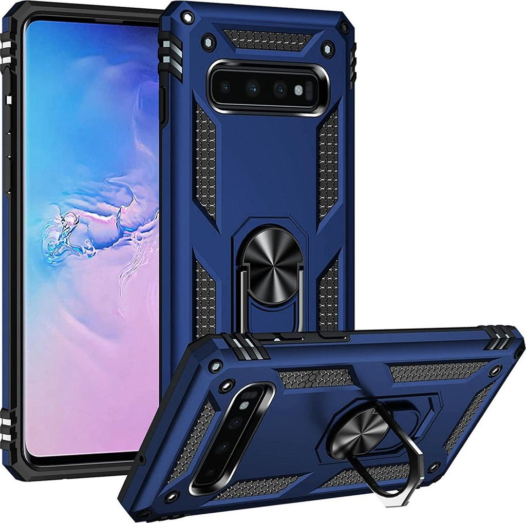 Armor Shield Handyhülle für Samsung Galaxy S10 Hülle Ultra Hybrid Case Handy Schutzhülle, Blau