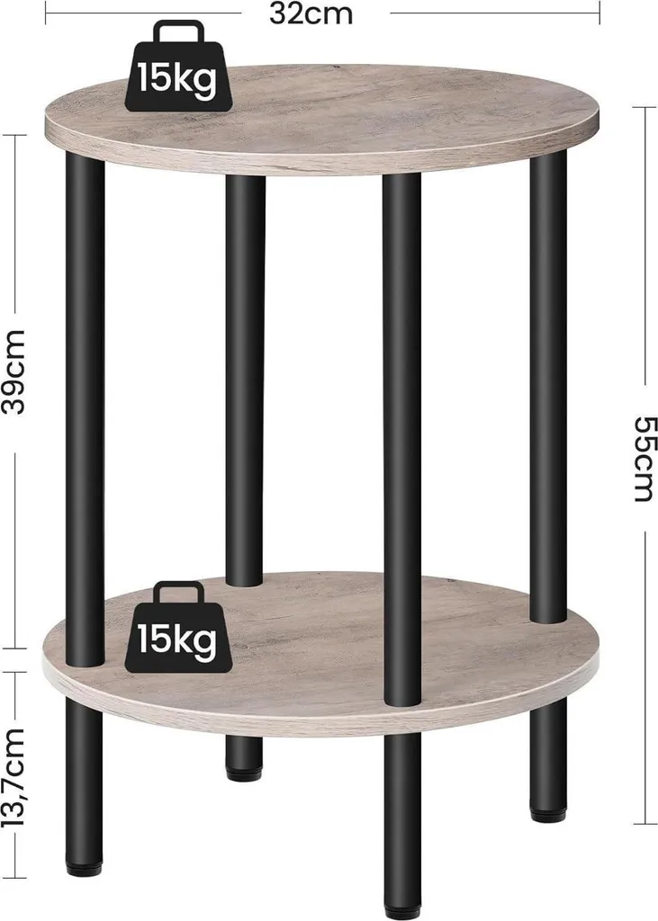 Table d'appoint ronde pour petits espaces meuble de rangement d'angle - 3