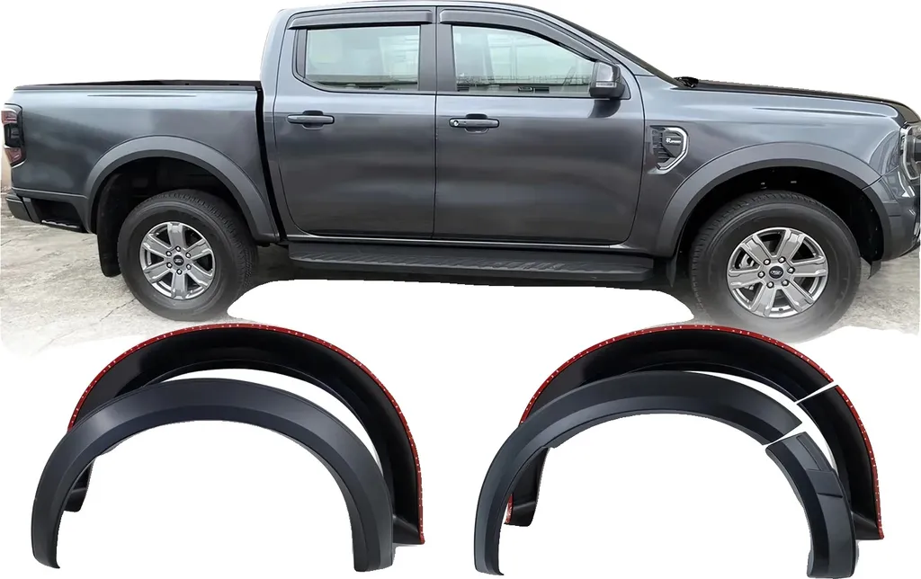 Élargisseurs d'Ailes pour Ford Ranger Noir Mat - Sans Perçage Capteur