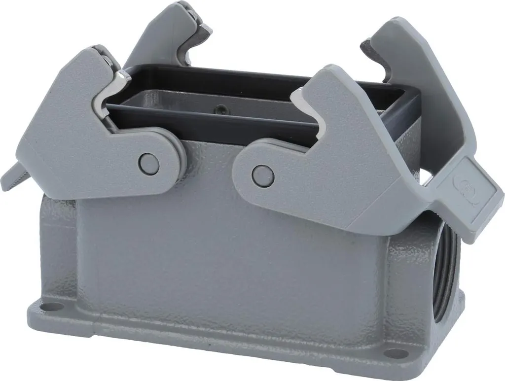HARTING Han 10B Base bassa, 2xM25 uscita cavo laterale, con 2 staffe trasversali Vite M25 Area di serraggio