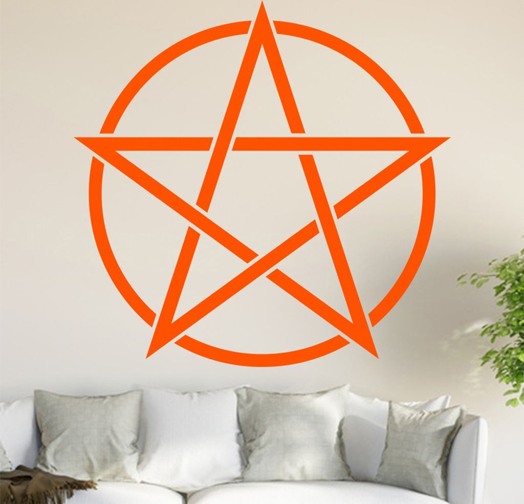 Pentagramm Wandtattoo in 6 Größen - Wandaufkleber Wall Sticker - Dekoration, Küche, Wohnzimmer, Schlafzimmer, Badezimmer