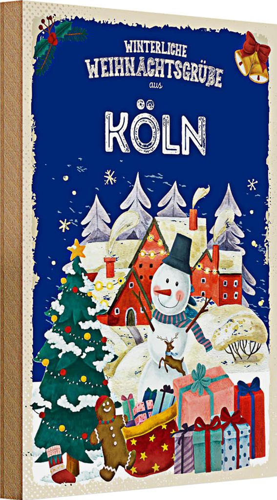 Holzschild Weihnachtsgrüße aus KÖLN 20x30cm