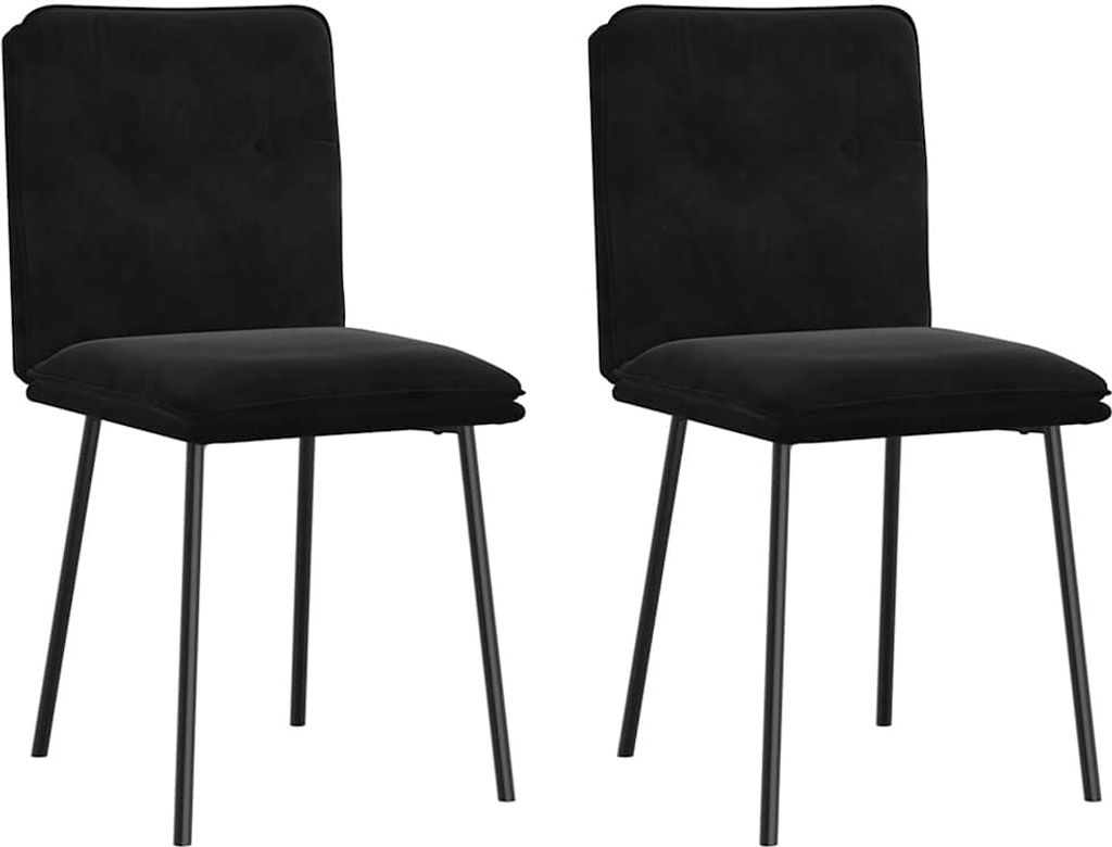 Esszimmerstühle 2 Stk. Schwarz Samt