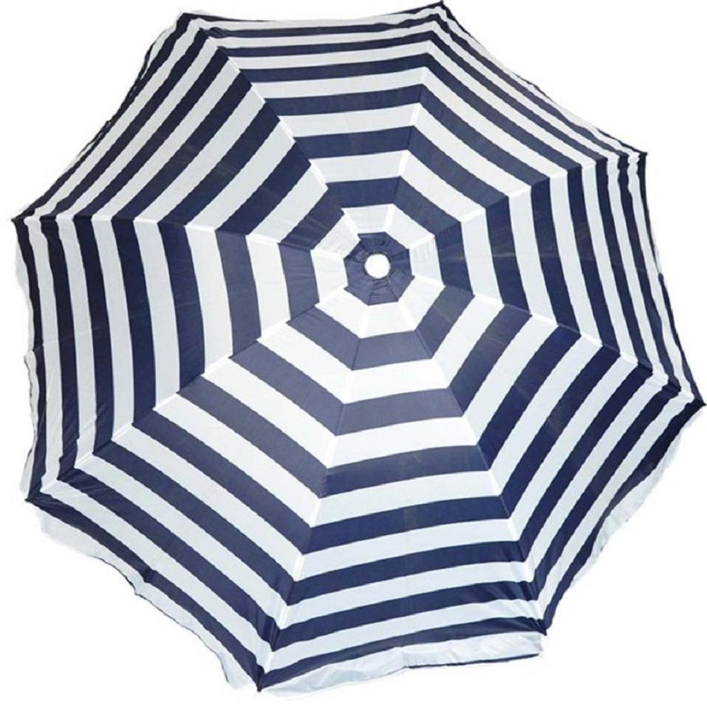 Sonnenschirm - blau/weis - gestreift - 120 cm - UV-Schutz Produktbild 