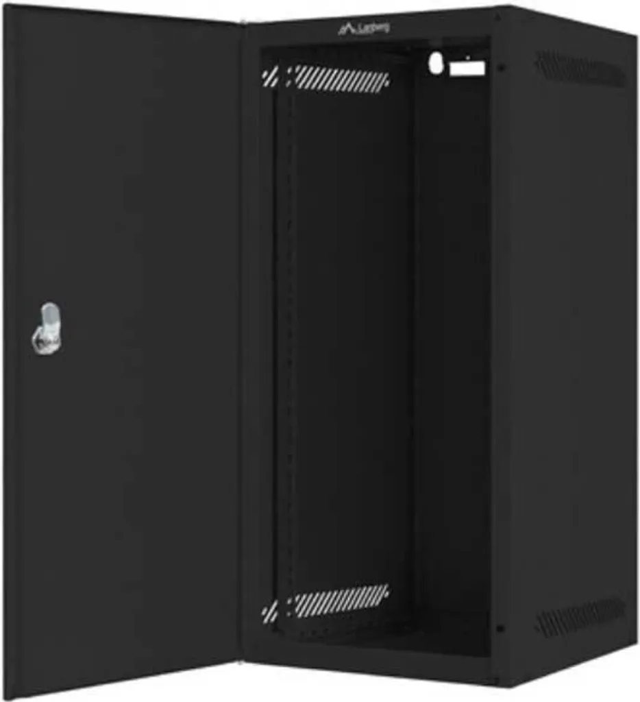 Coffret Mural 12U 10 Pouces Lanberg FlatPack avec Porte Métallique Noire - 5