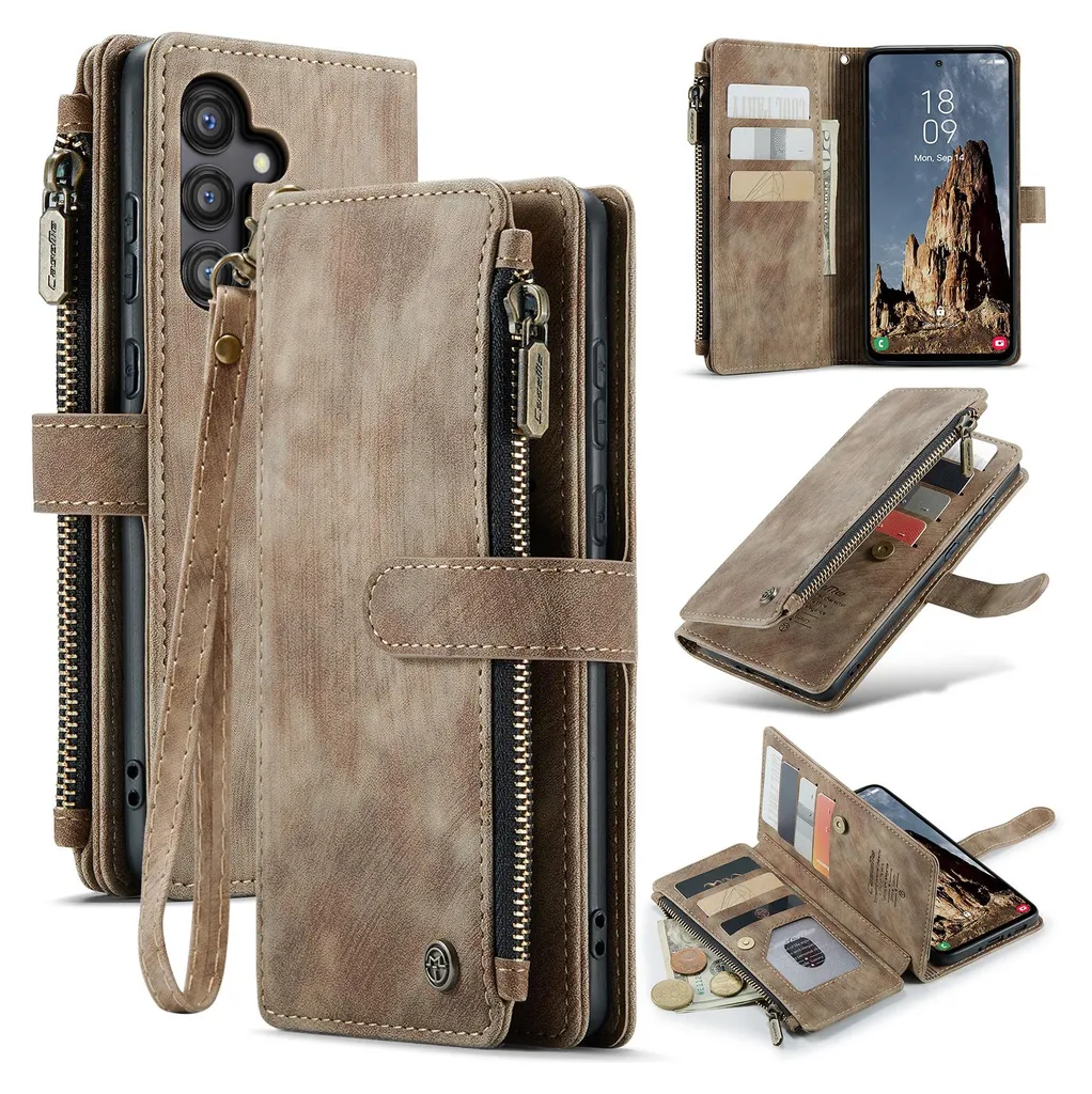 Custodia Galaxy A35 da Viaggio: Flip Pelle Anti-Shock con Zip