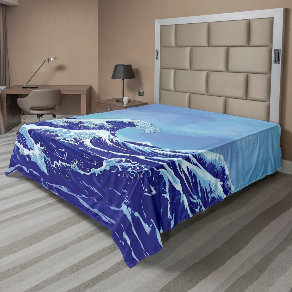 Lenzuolo Matrimoniale 260x228 ABAKUHAUS Tsunami Blu Reale
