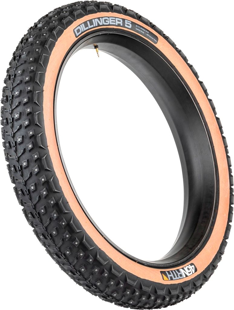 45NRTH Dillinger 5 Faltreifen, 26x4.6", 116-559, 258 konkave Karbid Spikes, 60TPI, Tubeless Ready,