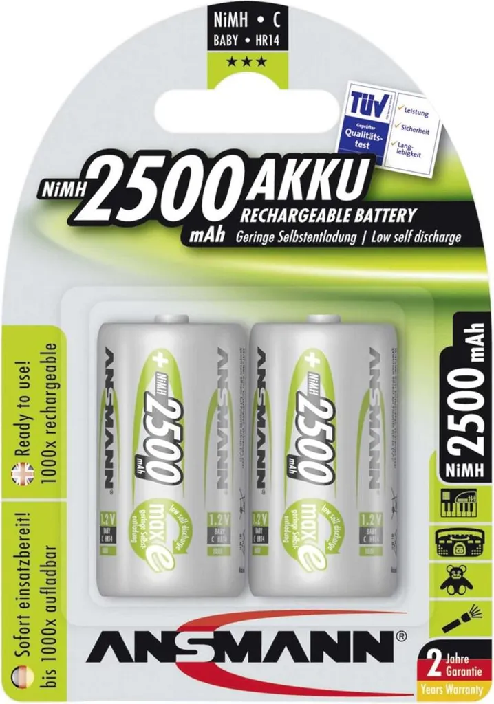 Accu Rechargeable Type C LR14 Ansmann 2500 mAh NiMH MaxE 5030912 x2