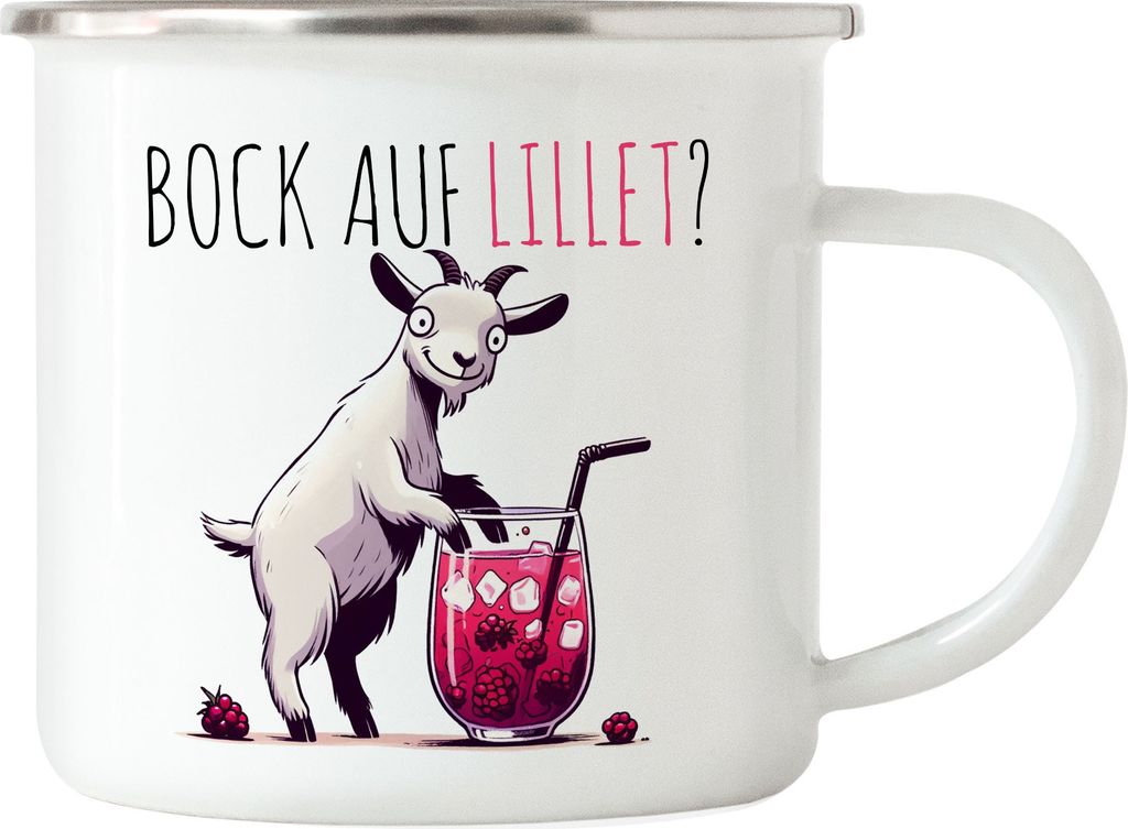 Bock auf Lillet Glas Lillet Ziegenbock Emaille Tasse - Erfrischender Drink