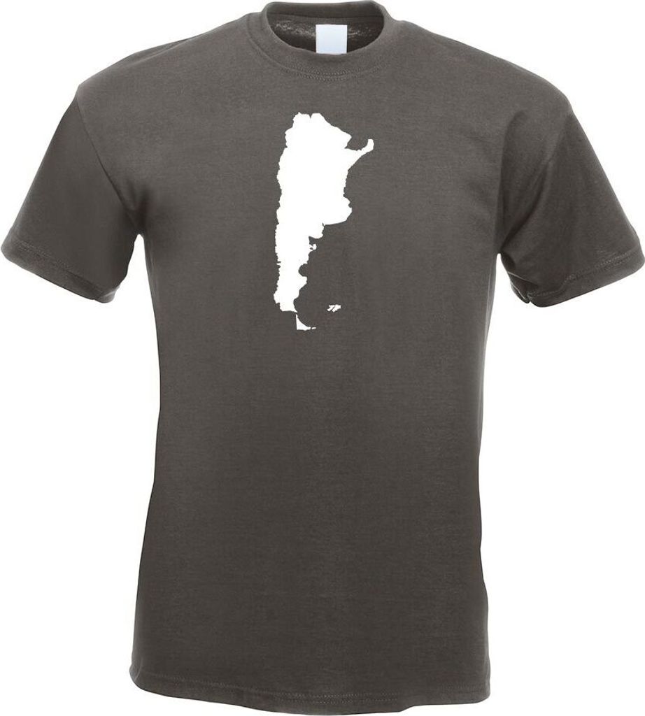 Kiwistar - T-Shirt - Graphit - Argentinien Umriss Kontur Herren Funshirt Bedruckt Design Sprüche Spruch Motive - mit Motiv Bedruckt - Funshirt Des...