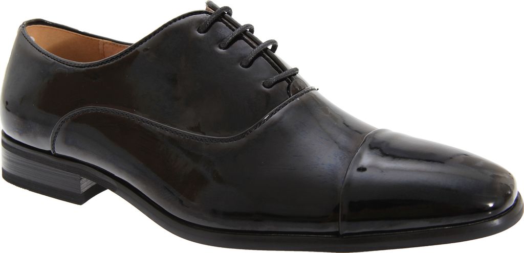 Goor Herren Oxford Glanz Schuhe DF307 (40,5 EU) (Schwarz glänzend)