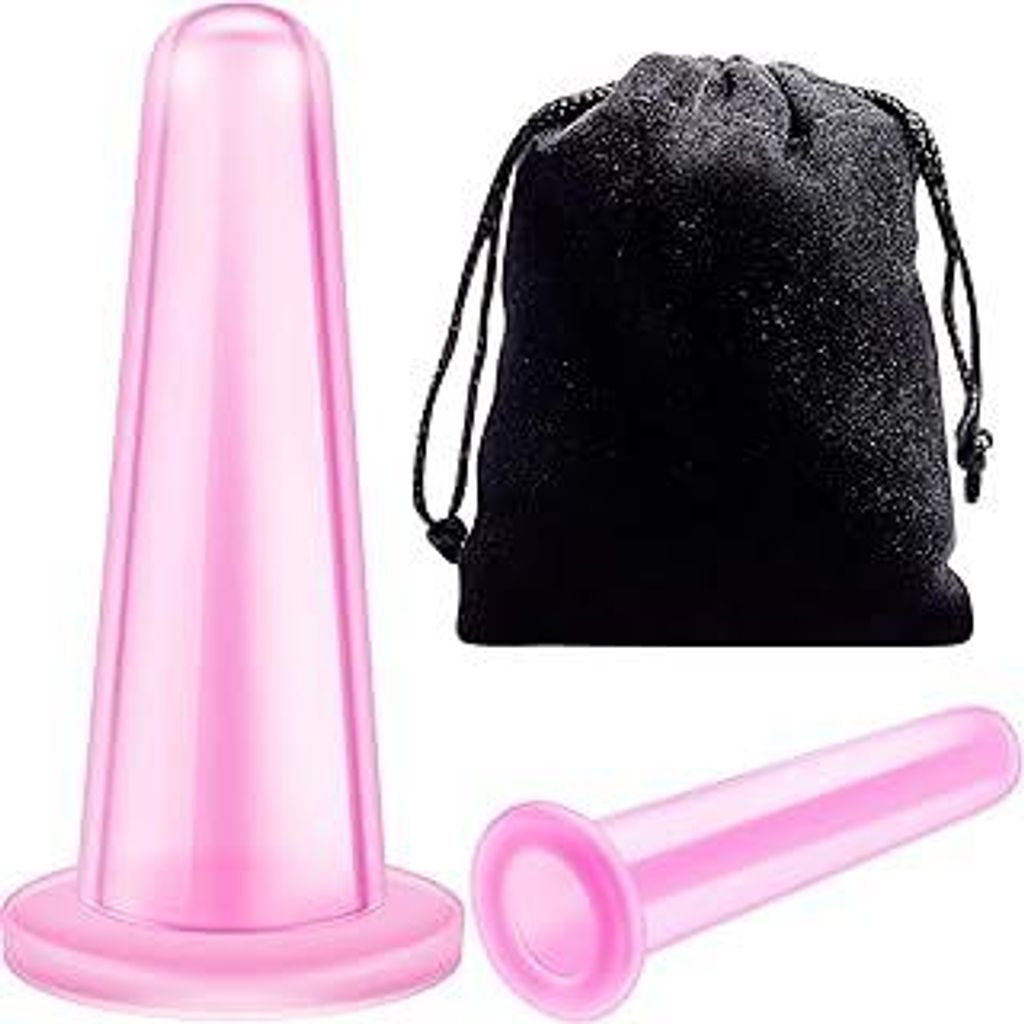 Nuanchu Schröpfen Gesicht Silikon Schröpfgläser Face Cupping Set Facial Cupping Silikon Schröpf Set für Gesicht Körper Hals Rücken Kit, 2 Gr...