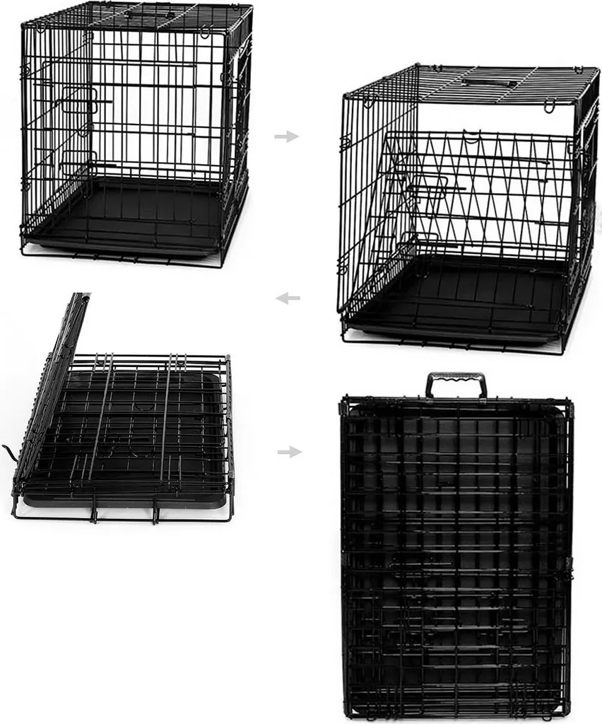 Trasportino lionto Metallo Pieghevole 61x44x51 cm - Ideale per Viaggi in Auto - 6
