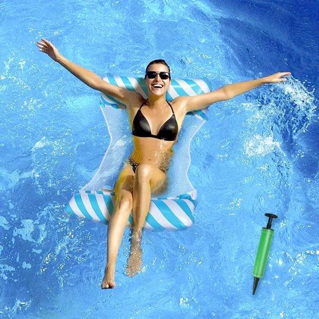 Matelas de piscine gonflables pour deux personnes avec pompe de voyage