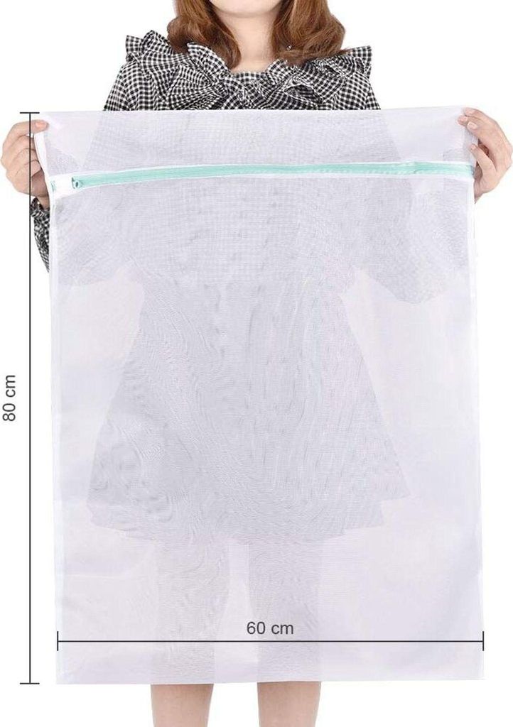 Wäschenetz Groß, Wäschesack 60x80cm 2 Stücke Wäschebeutel Wiederverwendbare Wäschenetze mit Reißverschluss Groß für Wäschesäcke Laundry...