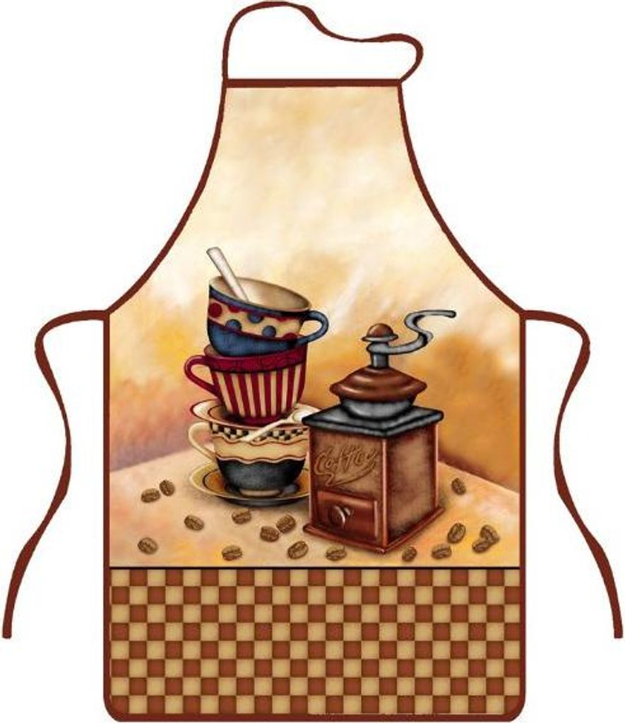 Küchenschürze, gebunden, mit Aufdruck Coffee II Kaffee
