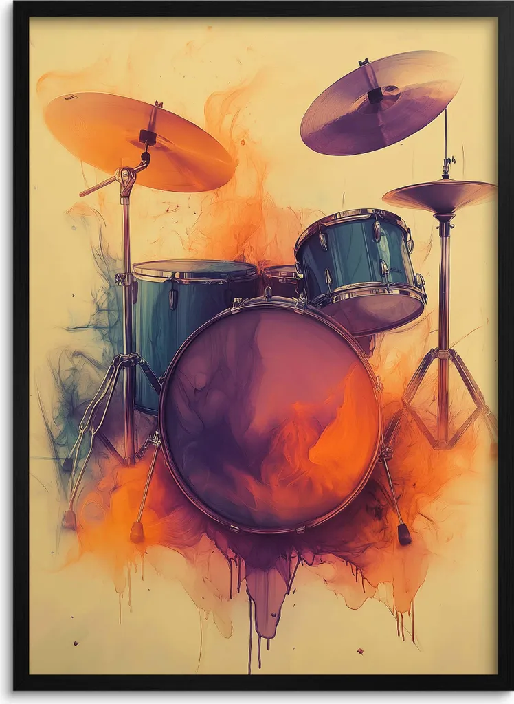 Poster Musicale Moderno 50x70 con Cornice - Quadro d'Arredo per Soggiorno