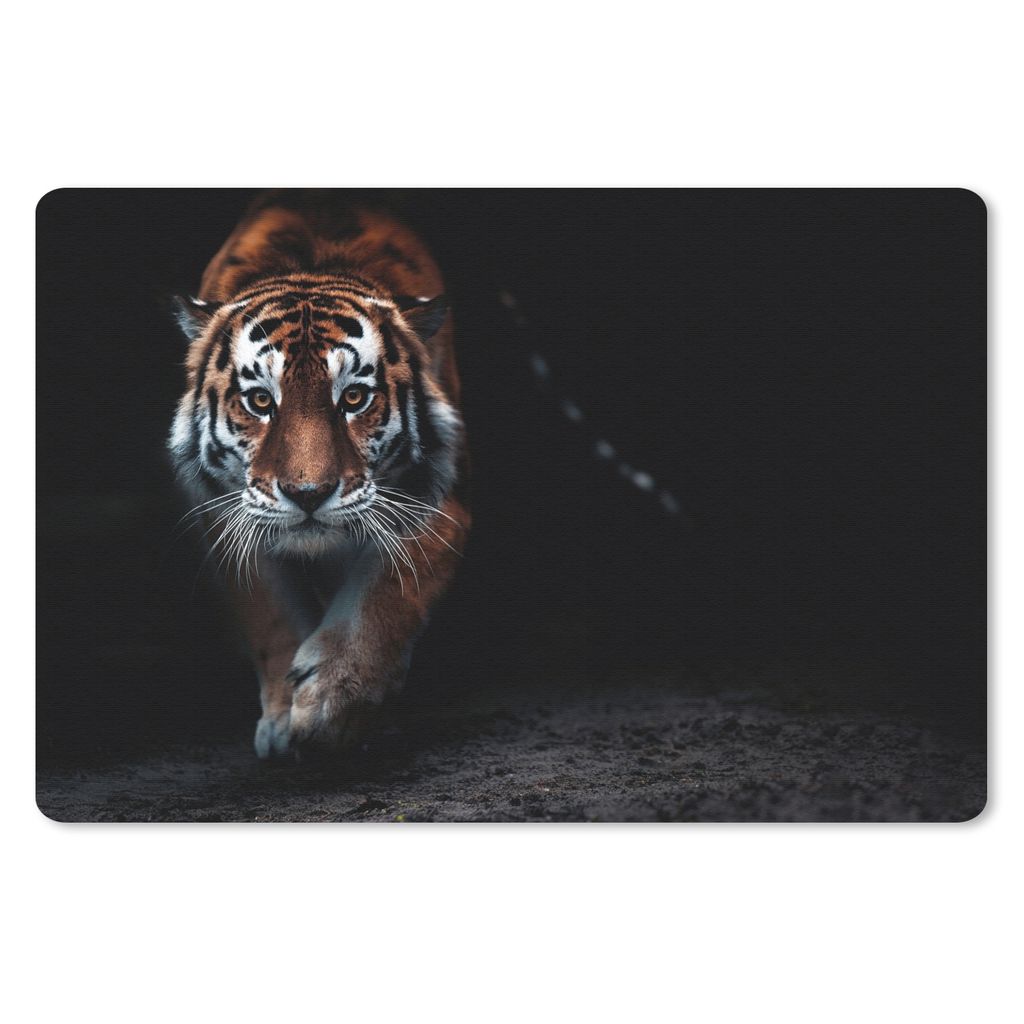MuchoWow Mauspad Mousepad Tiere - Tiger - Schwarz - Wild - Porträt 27x18 cm - Mousepads - Maus Mat - Pad - Mausunterlage - Büroartikel - Desk M...