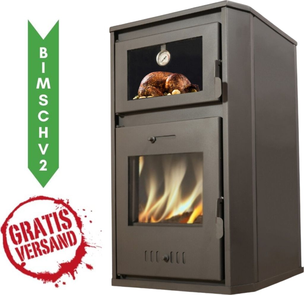 Kaminofen Holzofen Wasserführend mit Backfach Balkan Energy Produktbild 1