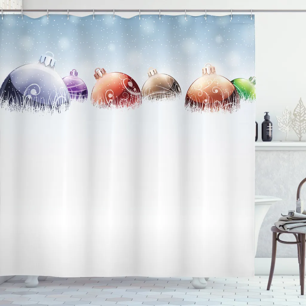 Tenda Doccia Natalizia 175x220 cm | ABAKUHAUS Campo Innevato