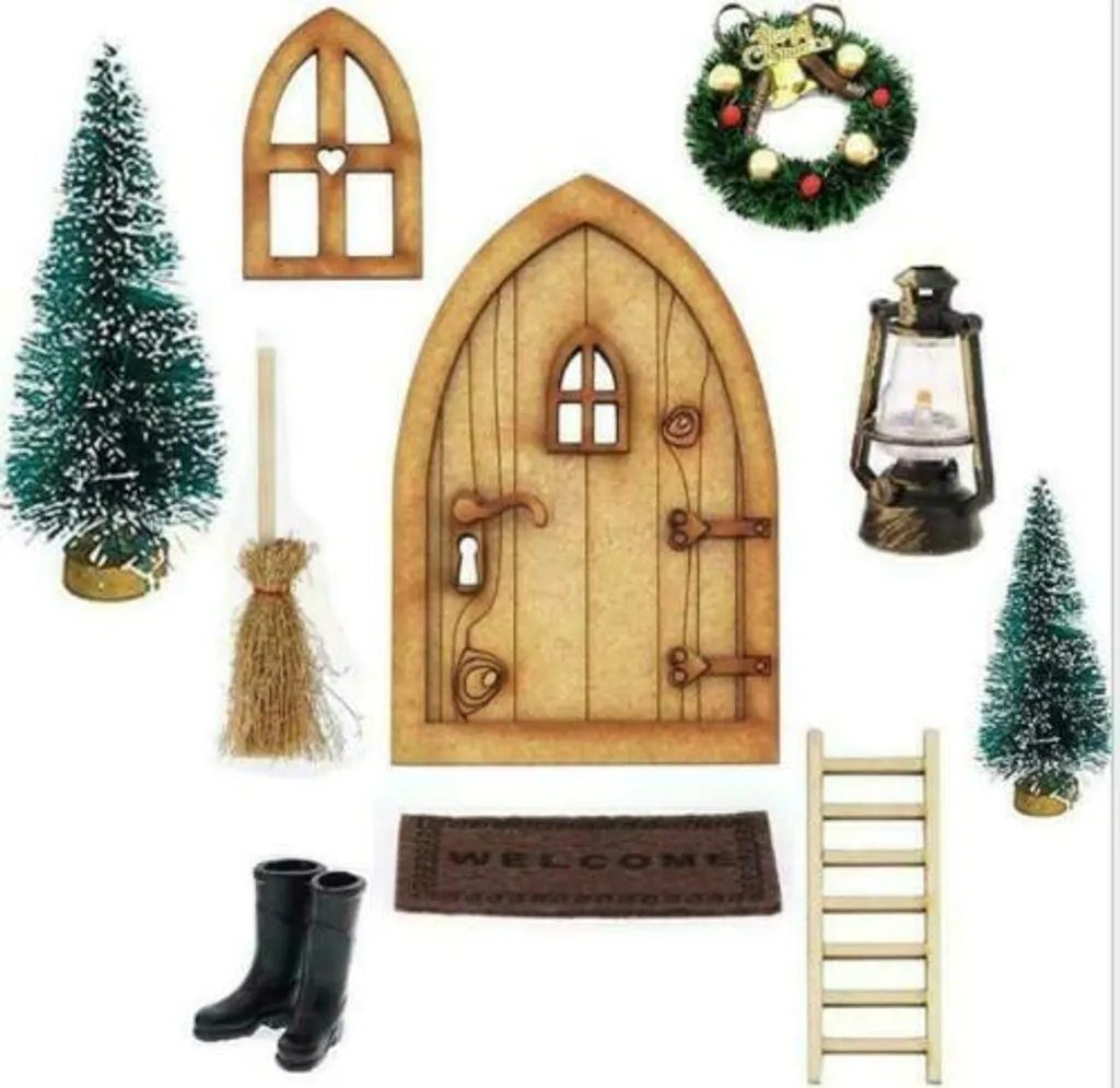 Kleines Weihnachts Set mit Adventskalender  Puppenstube Miniatur