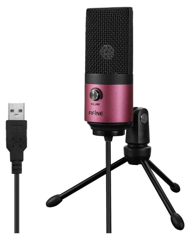 Microphone USB pour Streaming et Broadcast avec Pied Réglable pour Bureau