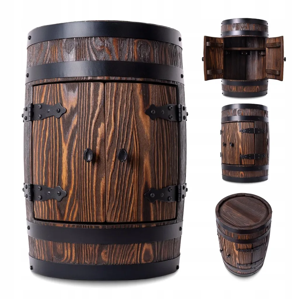 Idée cadeau originale : Mini bar tonneau en bois pour amateur de whisky