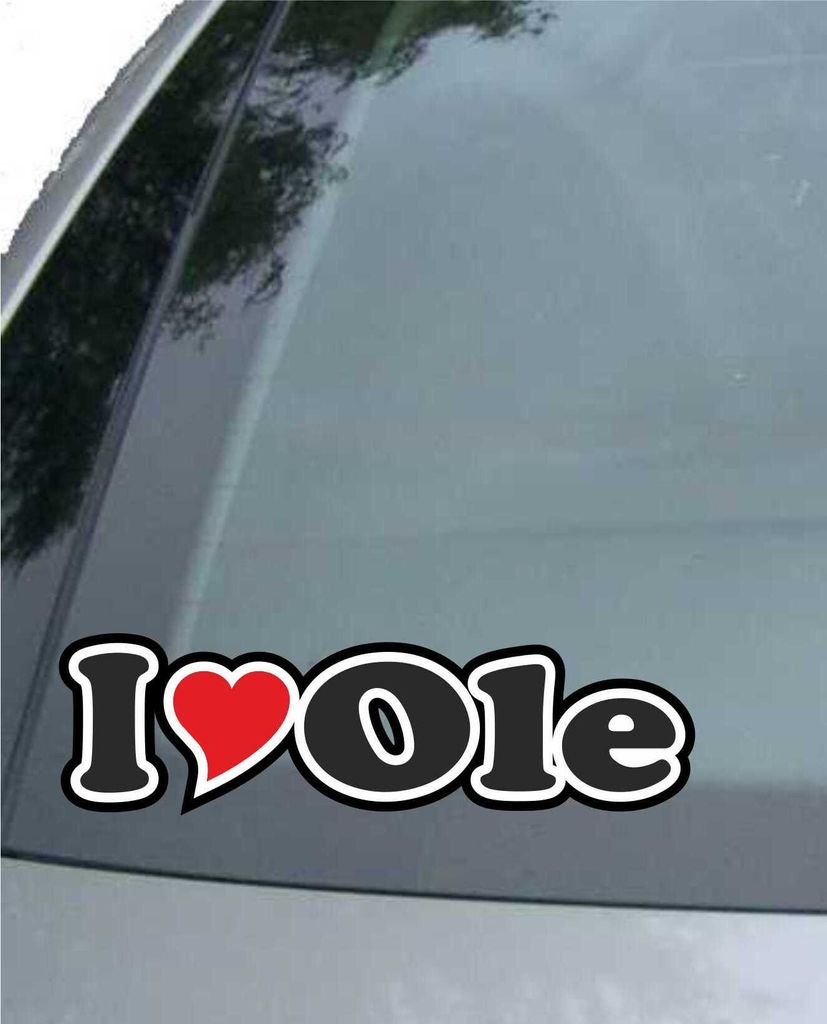 INDIGOS UG - Aufkleber / Autoaufkleber I Love Heart - Ich liebe mit Herz 15 cm - I LOVE Ole - Auto LKW Truck - Sticker mit Namen vom Mann Frau Kind