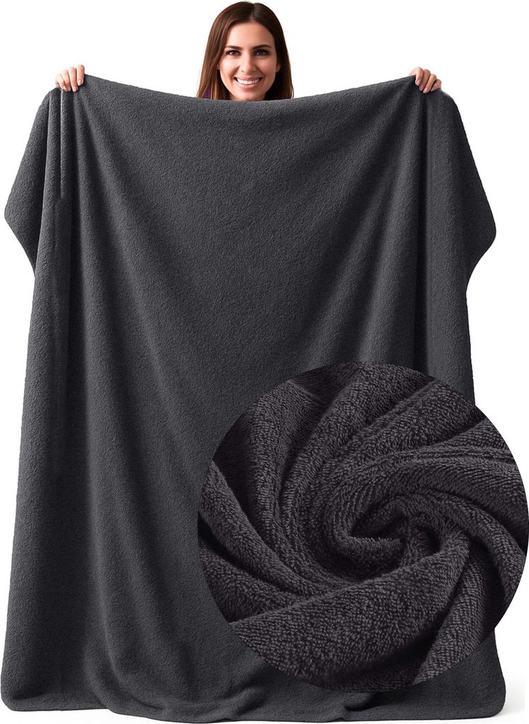 Frottee Strandtuch XXL 150x200cm Badetuch groß 100% Baumwolle Badehandtuch Frottier Saunatuch Decke (Anthrazit)
