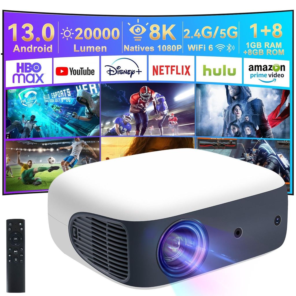 1080P Projektor mit Auto Keystone,Full HD Heimkino Produktbild 