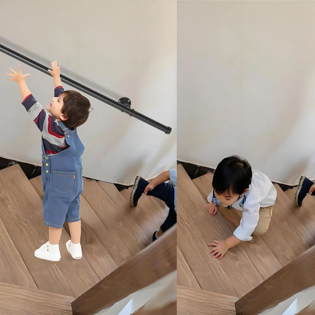 Sécurisez votre escalier avec ce garde-corps industriel noir de 1,5m