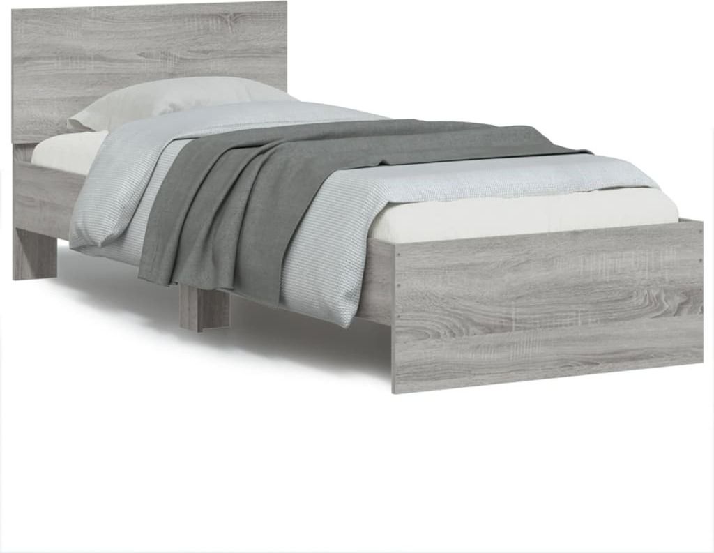 Maison Exclusive - Bettgestell mit Kopfteil Grau Sonoma 75x190 cm Holzwerkstoff